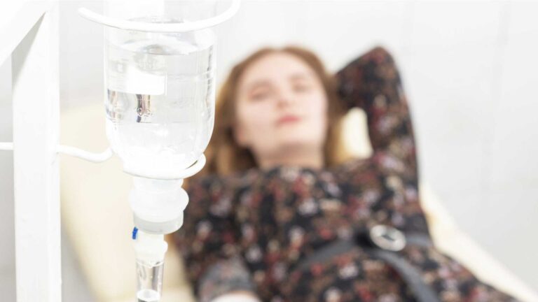 A woman taking NAD directly by IV