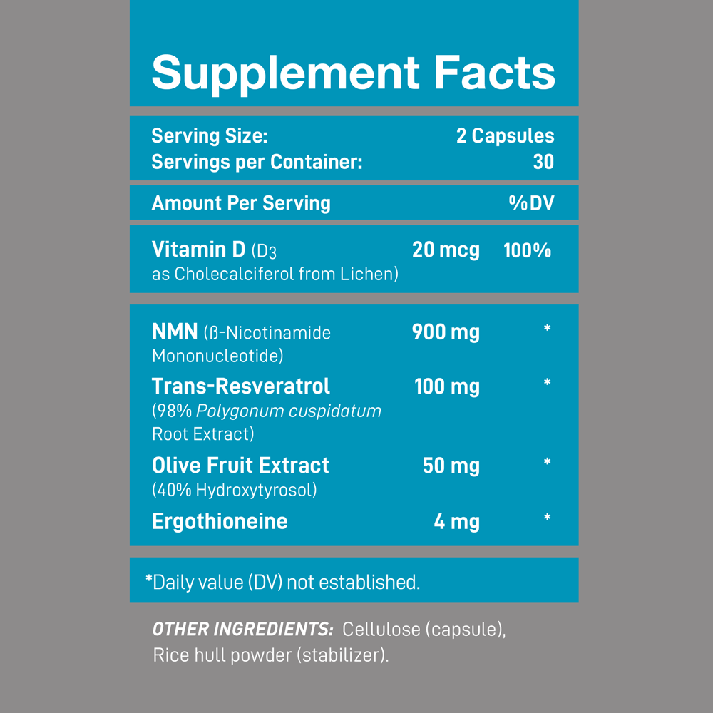 The image shows the ingredient amounts and serving size for Wonderfeel Youngr
