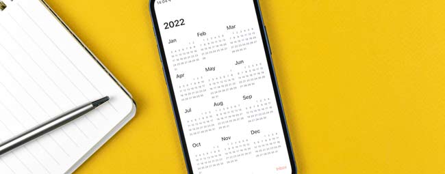 Tracking healthy aging with an iPhone displaying a calendar