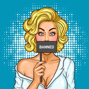 Woman holding Amazon banned NMN sign 