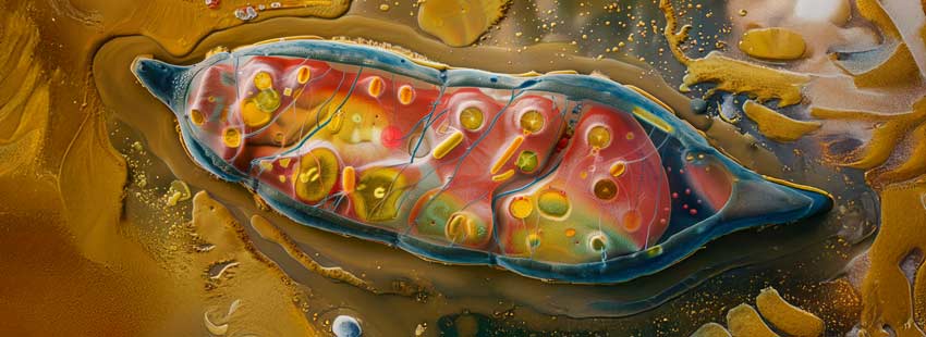 Mitochondria that appear waxy and vibrant